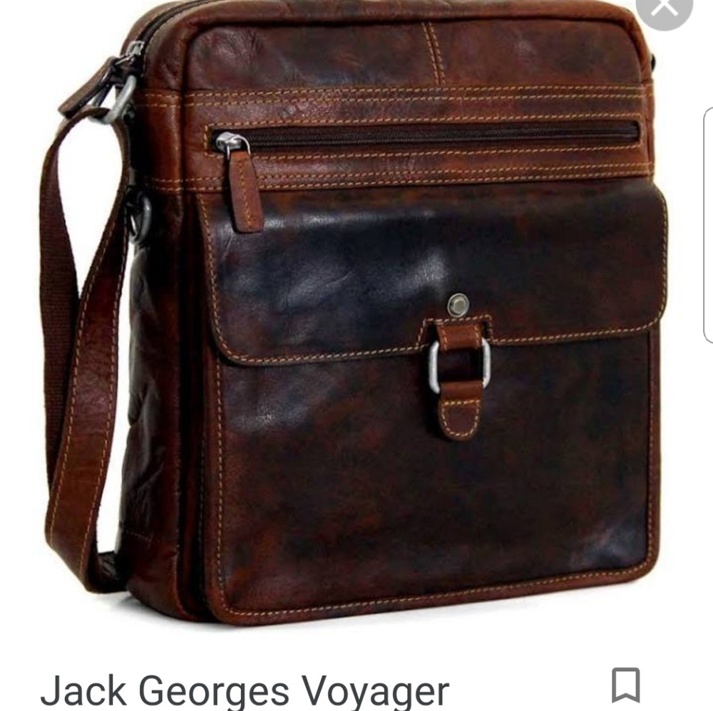NWT Jack Georges Voyager Lg Leather Crossbody bag